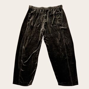 EILEEN FISHER Velvet Lantern Tapered Ankle Pants Wren Chocolate Brown NWT $288